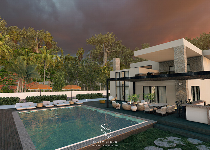 Orman İçerisinde Konumlanan Lüks Villa Tasarımı